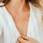 Heart of Gold Necklace, shown on model